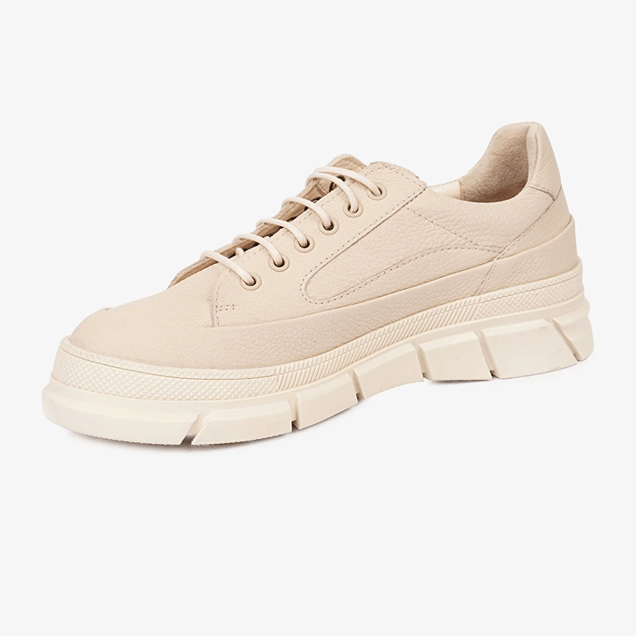Greyder 32670 Kadın Ekru Hakiki Deri Sneaker Ayakkabı 