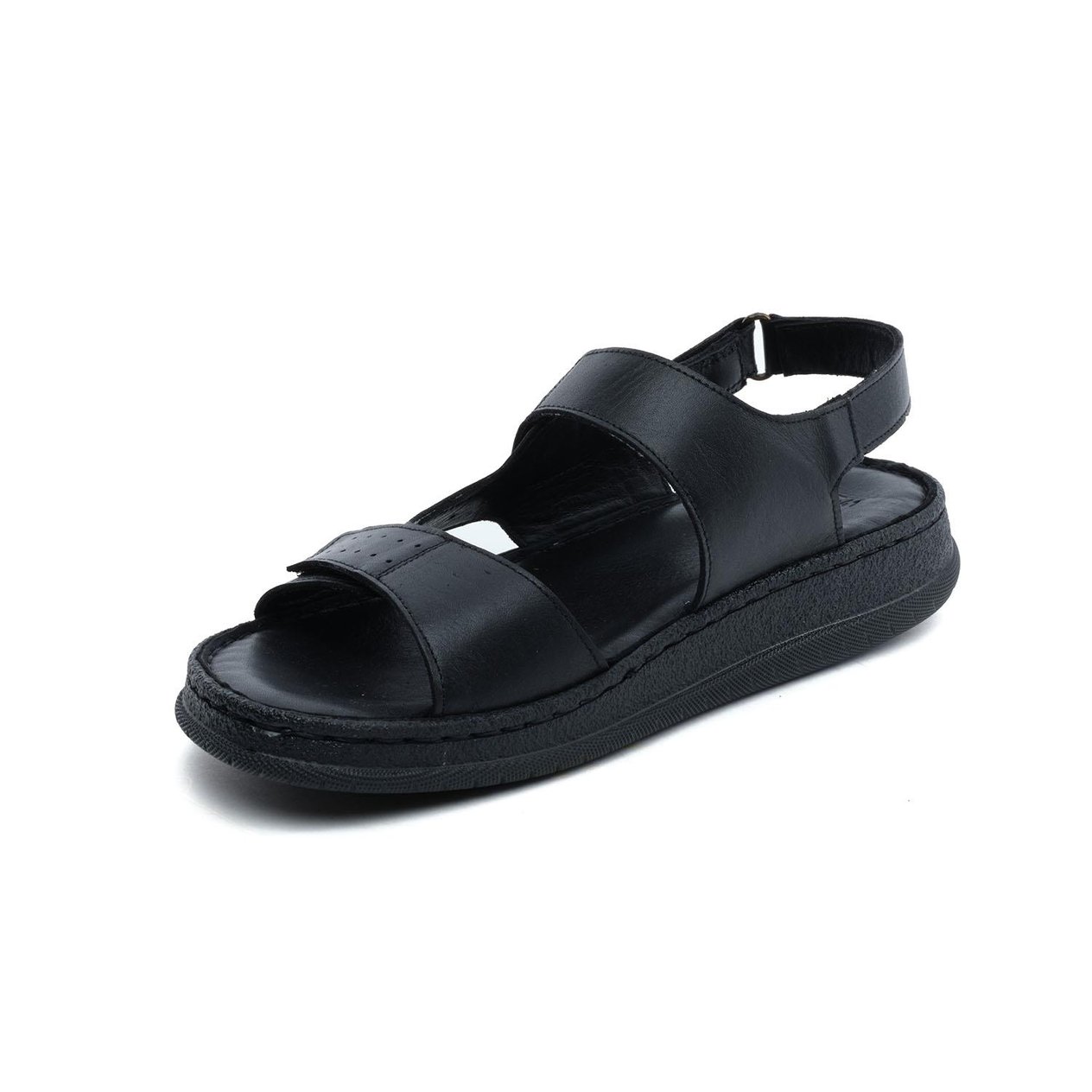 Greyder 64692 Siyah Erkek Hakiki Deri Sandalet
