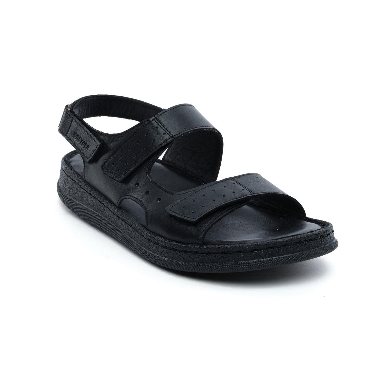 Greyder 64692 Siyah Erkek Hakiki Deri Sandalet