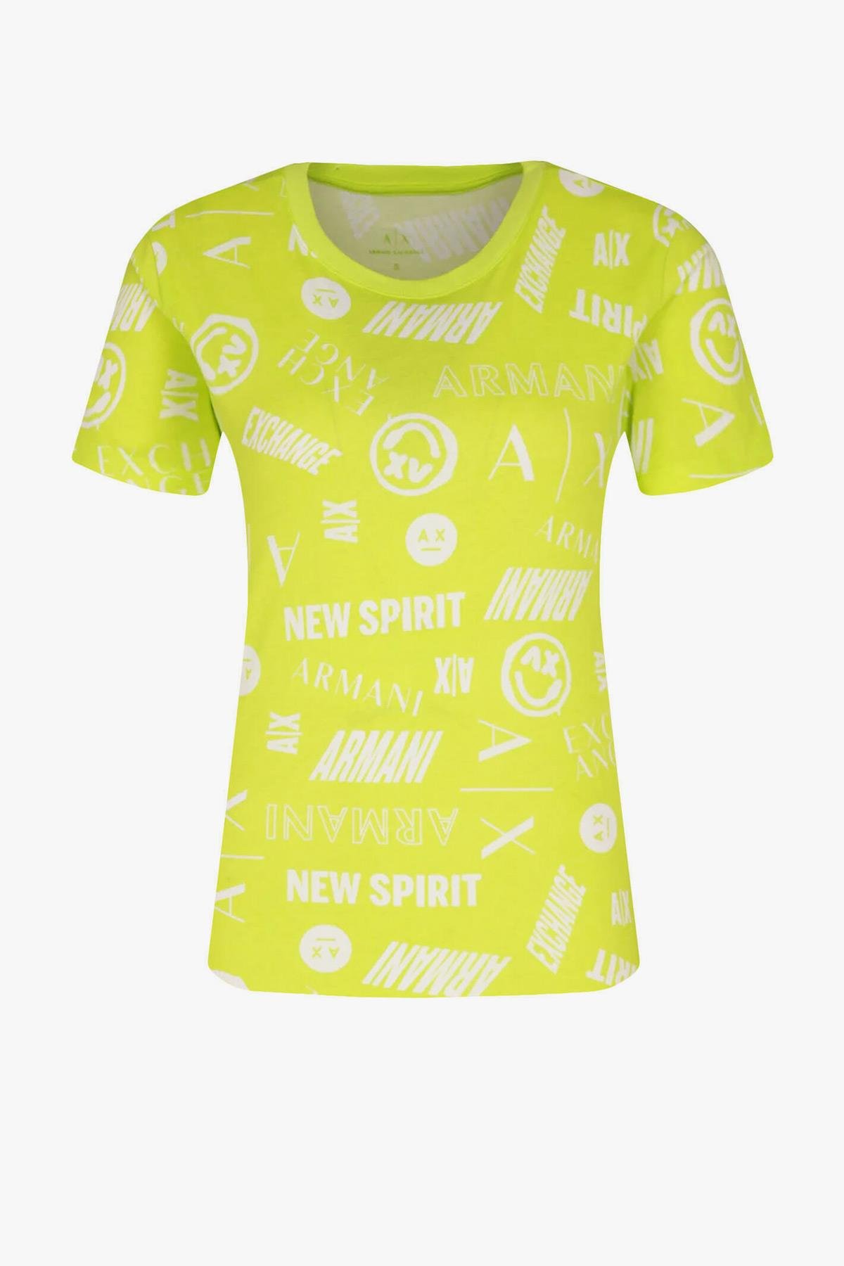 Armani Exchange Logo Yeşil Kadın T-Shirt