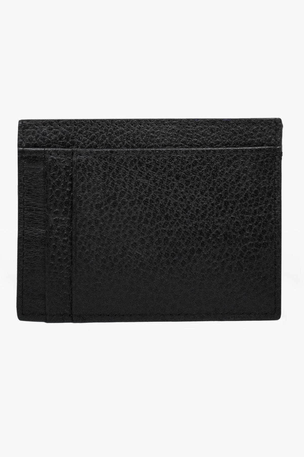 Armani Exchange Logolu % 100 Deri Erkek Siyah Kartlık