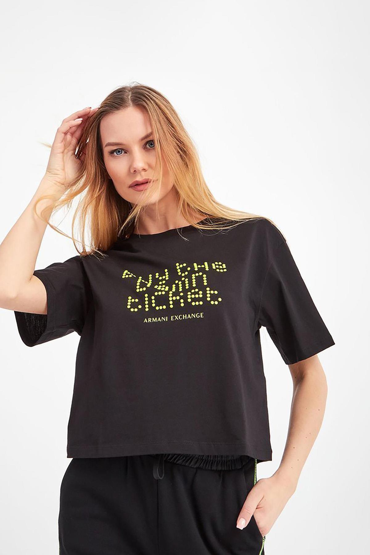 Armani Exchange Siyah Kadın T-Shirt