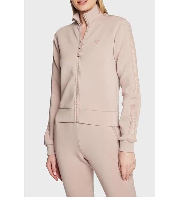 Guess Allie Logo Şeritli Regular Fit Fermuarlı Dik Yaka Kadın Sweat V2YQ17K7UW2
