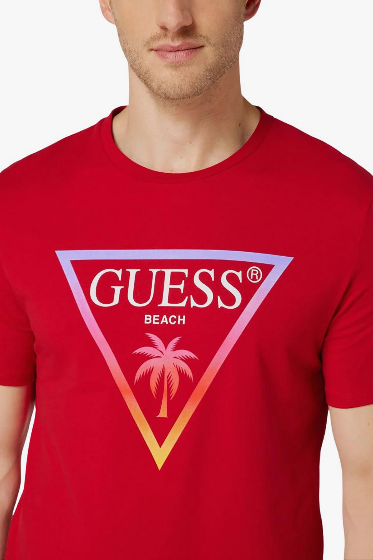 Guess Erkek Büyük Üçgen Logo Slim Fit T-Shirt F3GI02-J1314