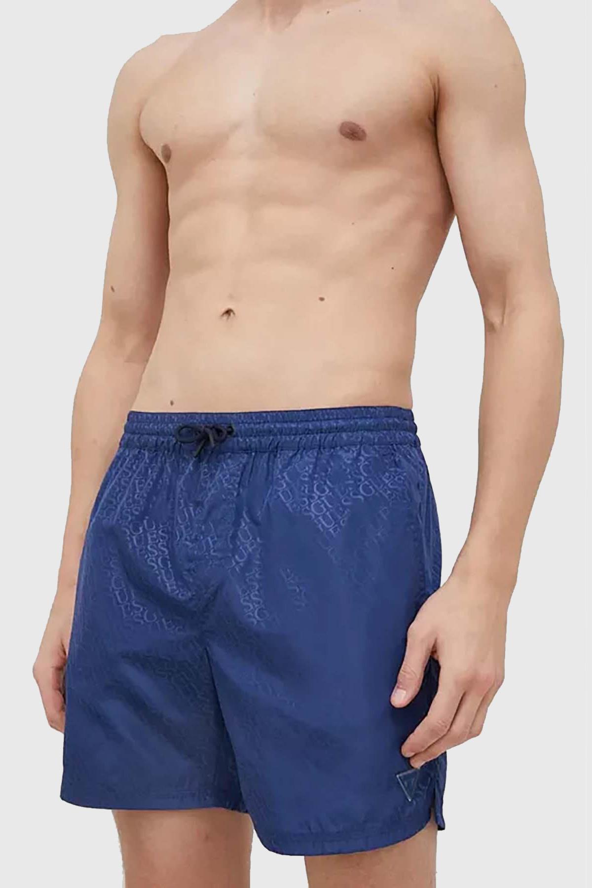 Guess Erkek Desenli Düz Mayo Deniz Şortu F3GT04-WO07F