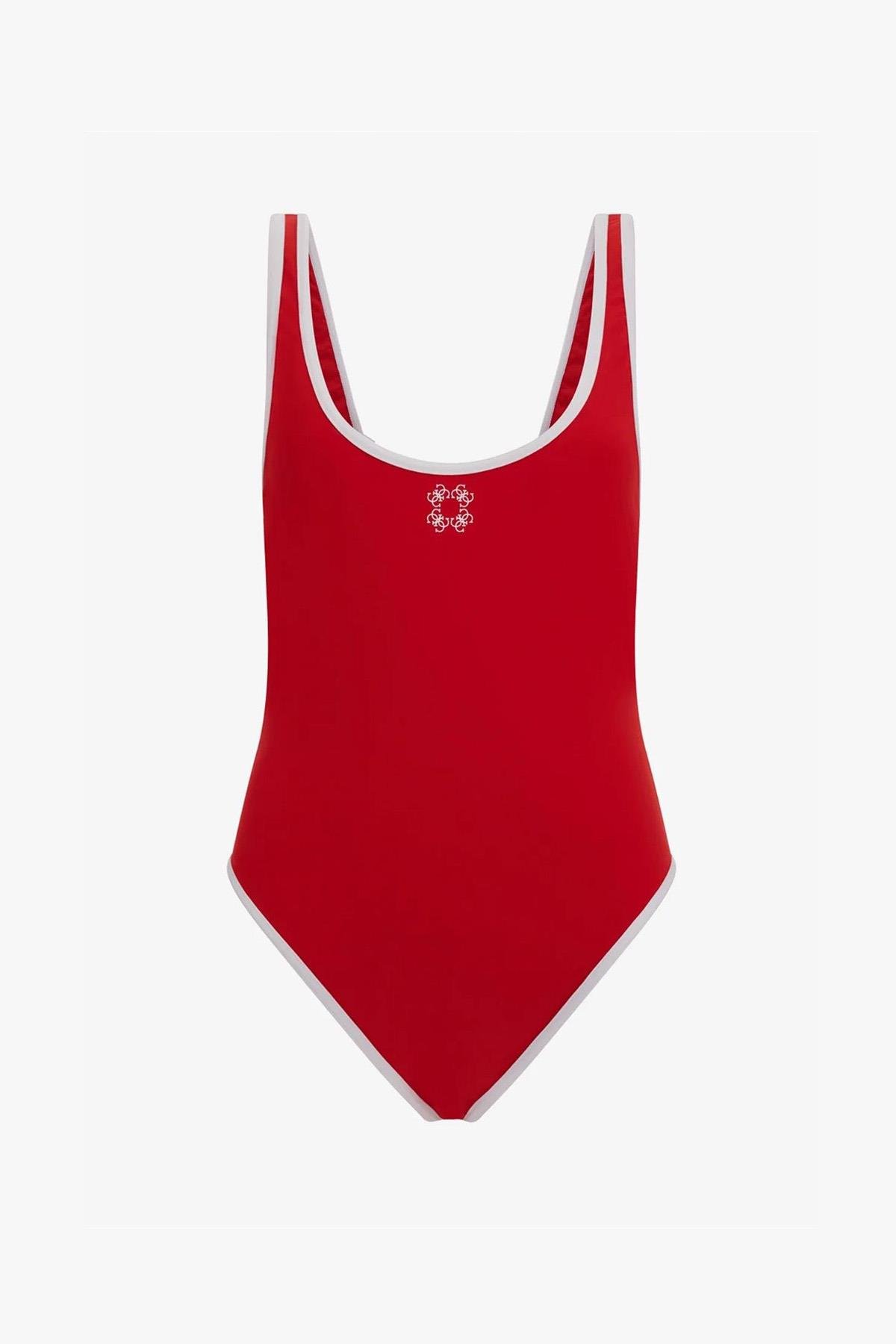 Guess Mini Logo Kadın Sporty Chic One Piece Mayo