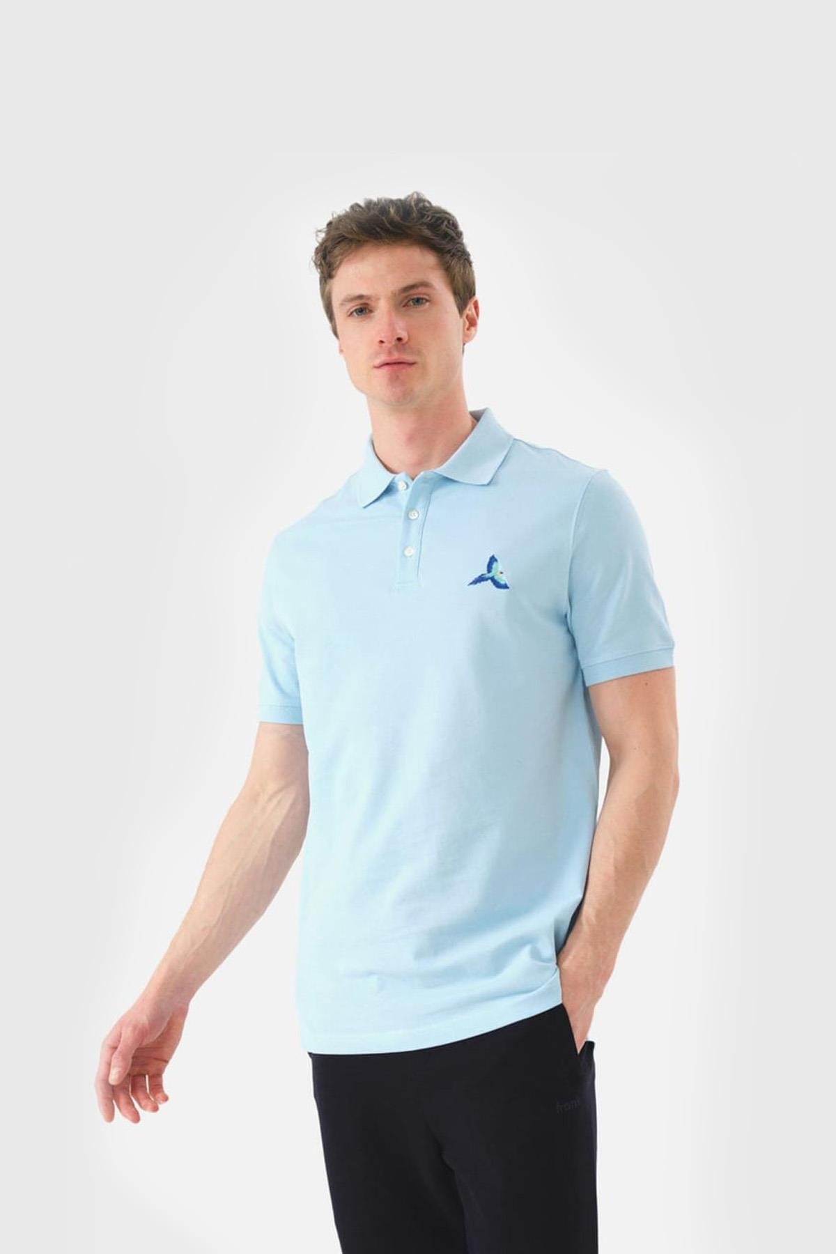 John Frank Açık Mavi Erkek Polo T-Shirt