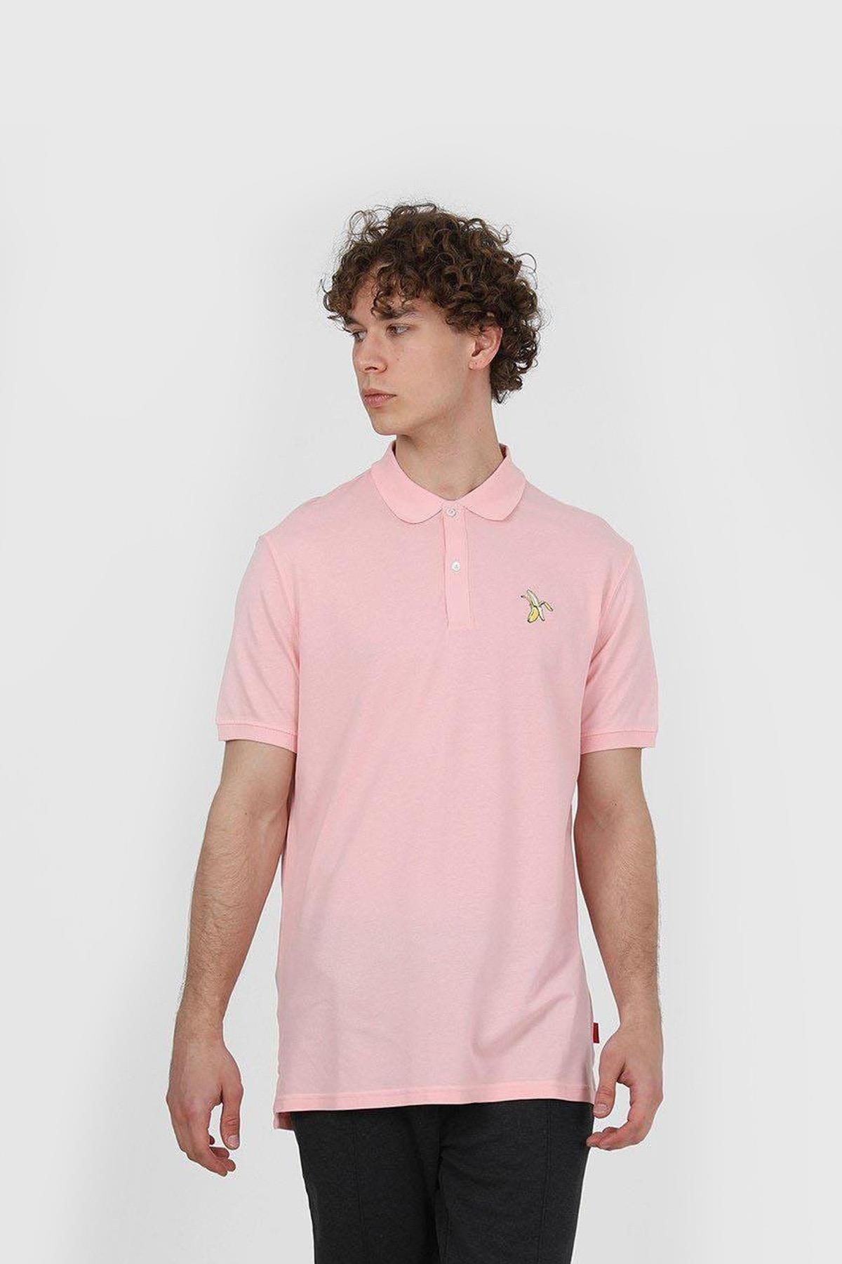John Frank Açık Pembe Banana Polo T-Shirt
