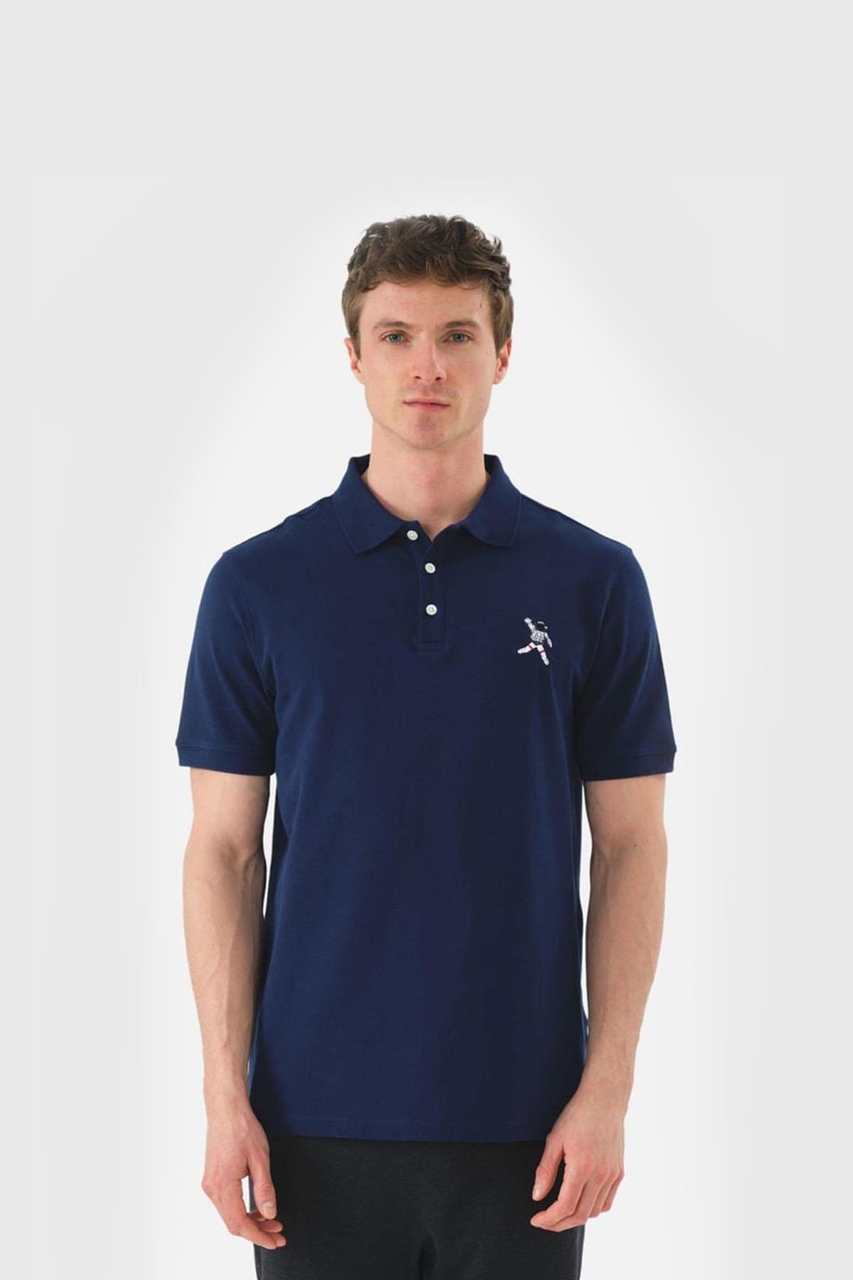 John Frank Astronot Erkek  Polo T-Shirt