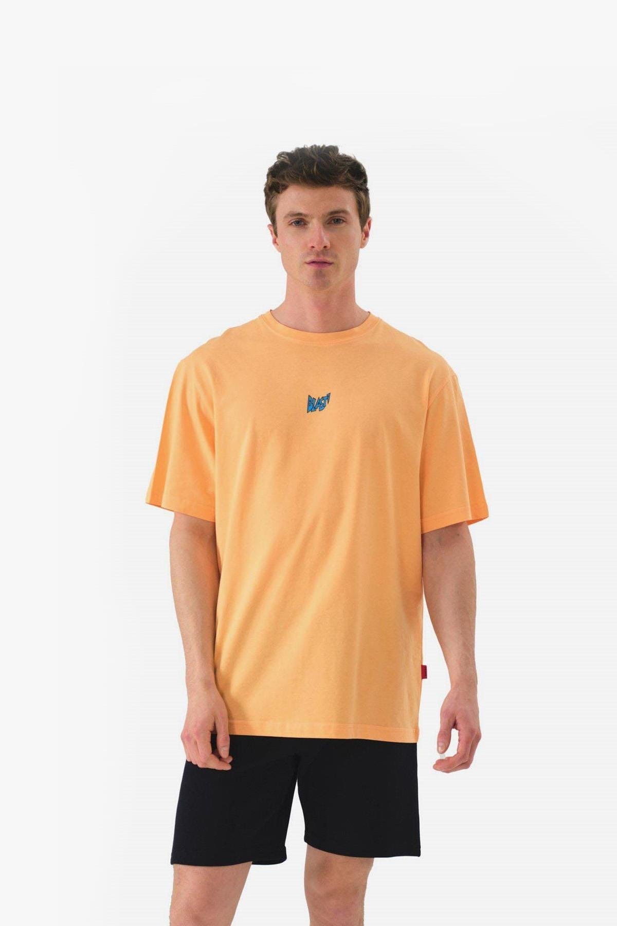 John Frank Blast Oversize Turuncu Erkek T-Shirt