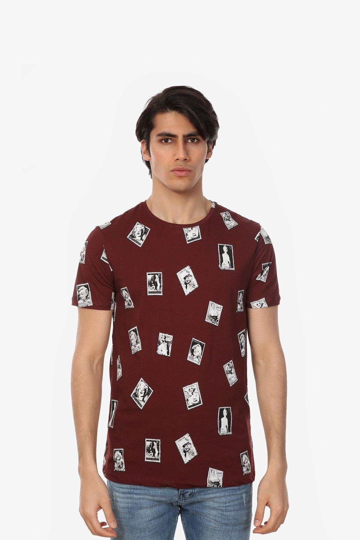 John Frank Blonde Dijital Baskılı Multicolor Erkek T-Shirt