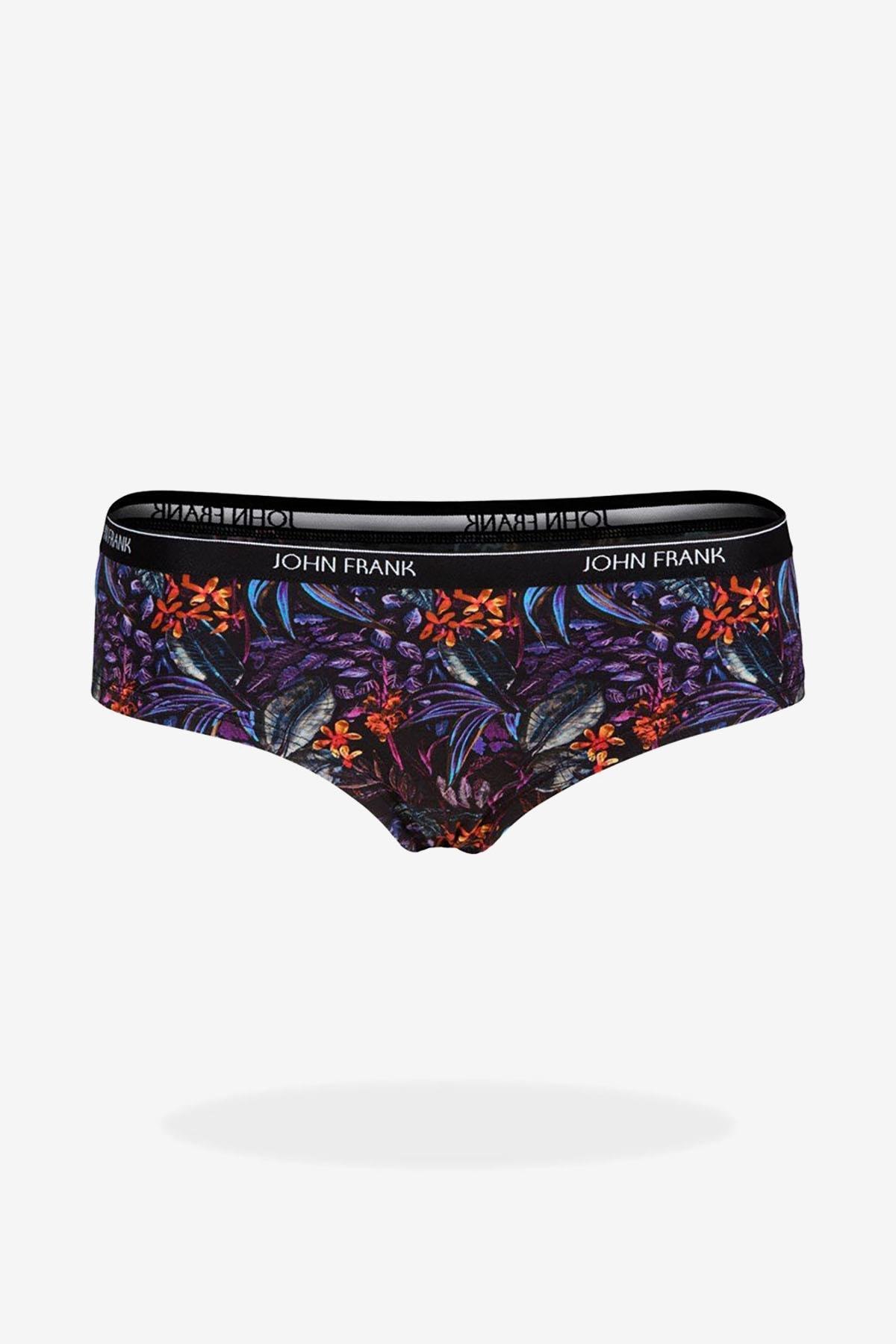 John Frank Desenli Logo Multicolor Kadın Külot