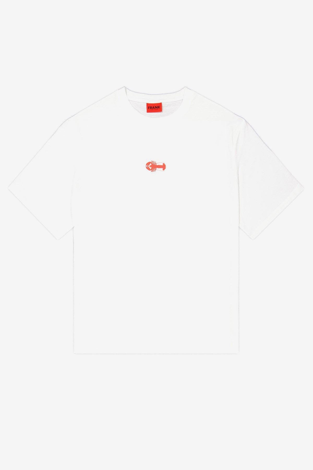 John Frank Lobster Oversize Beyaz Erkek T-Shirt