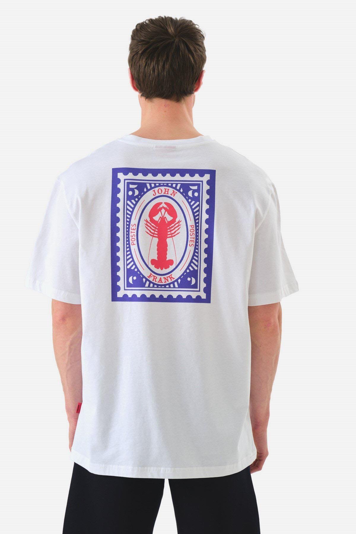 John Frank Lobster Oversize Beyaz Erkek T-Shirt