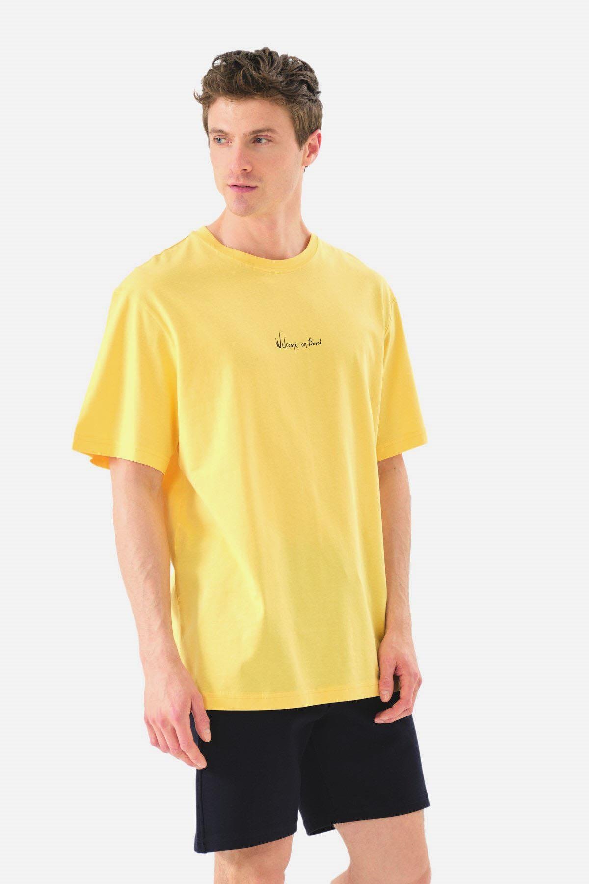 John Frank On Board Oversize Sarı Erkek T-Shirt