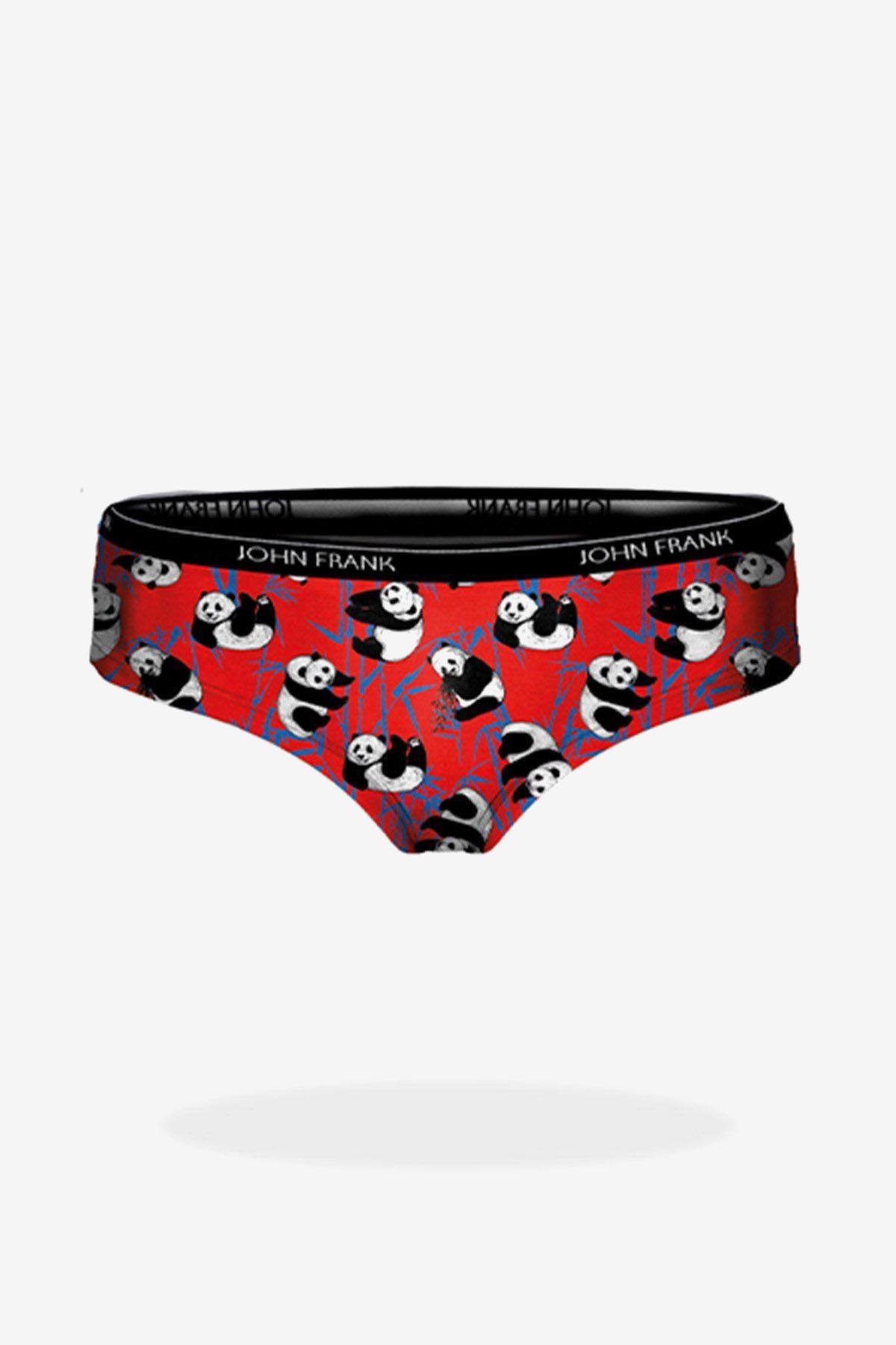 John Frank Panda Logo Multicolor Kadın Külot
