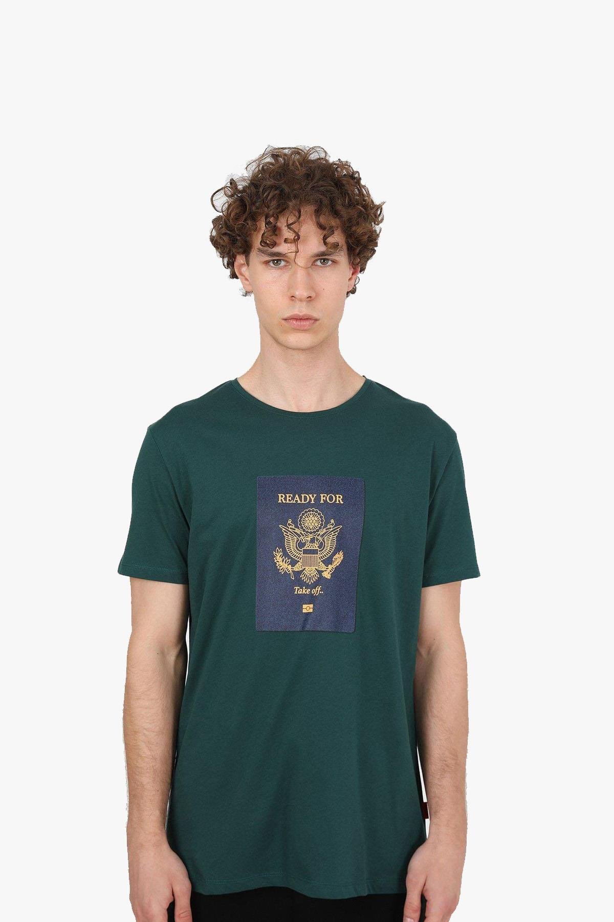 John Frank Passport Yeşil Erkek T-Shirt