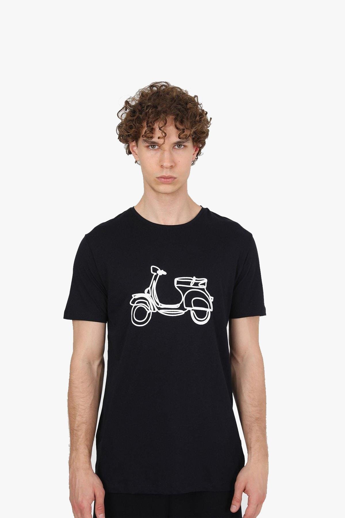 John Frank Rider Lacivert Erkek T-Shirt