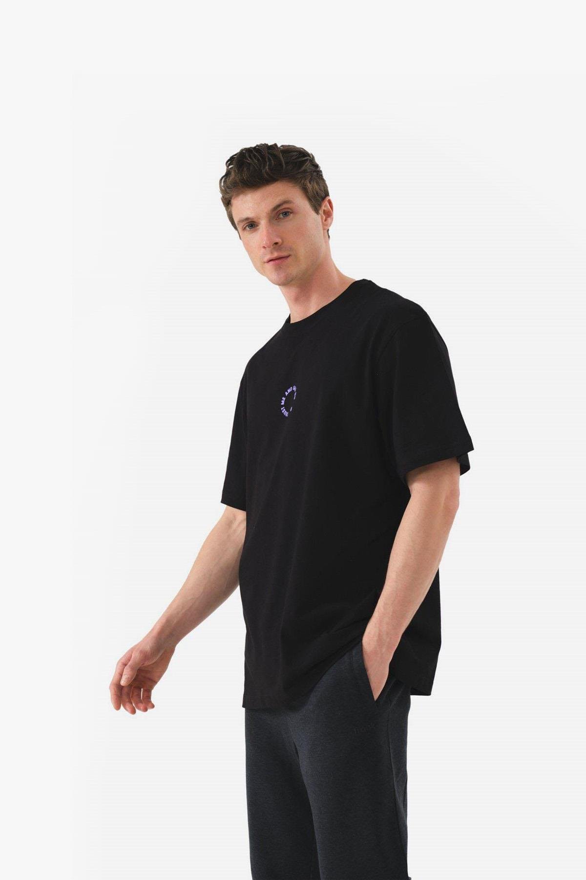 John Frank Sail On Oversize Siyah Erkek T-Shirt