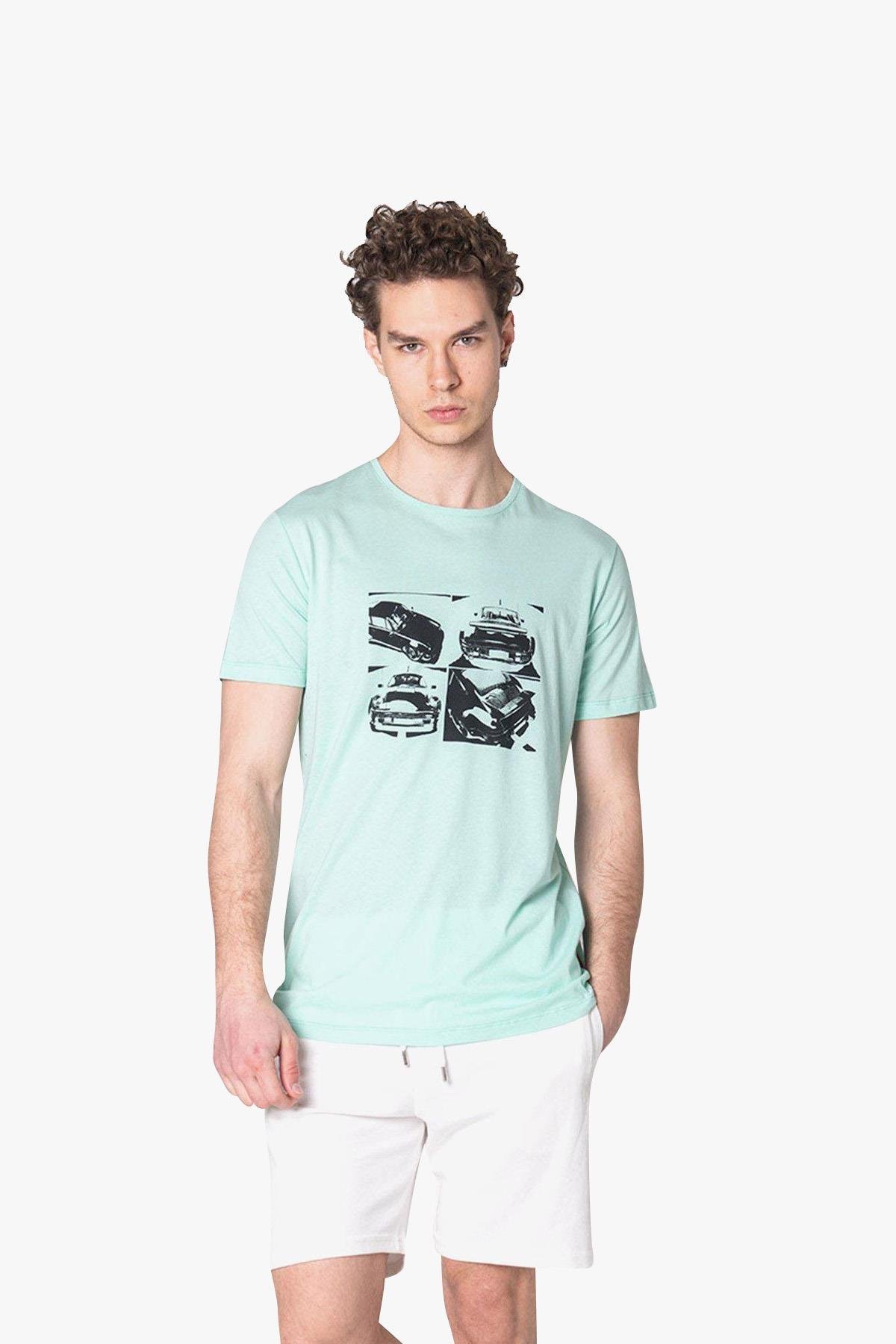 John Frank Sports Car Cool Mint Erkek T-Shirt