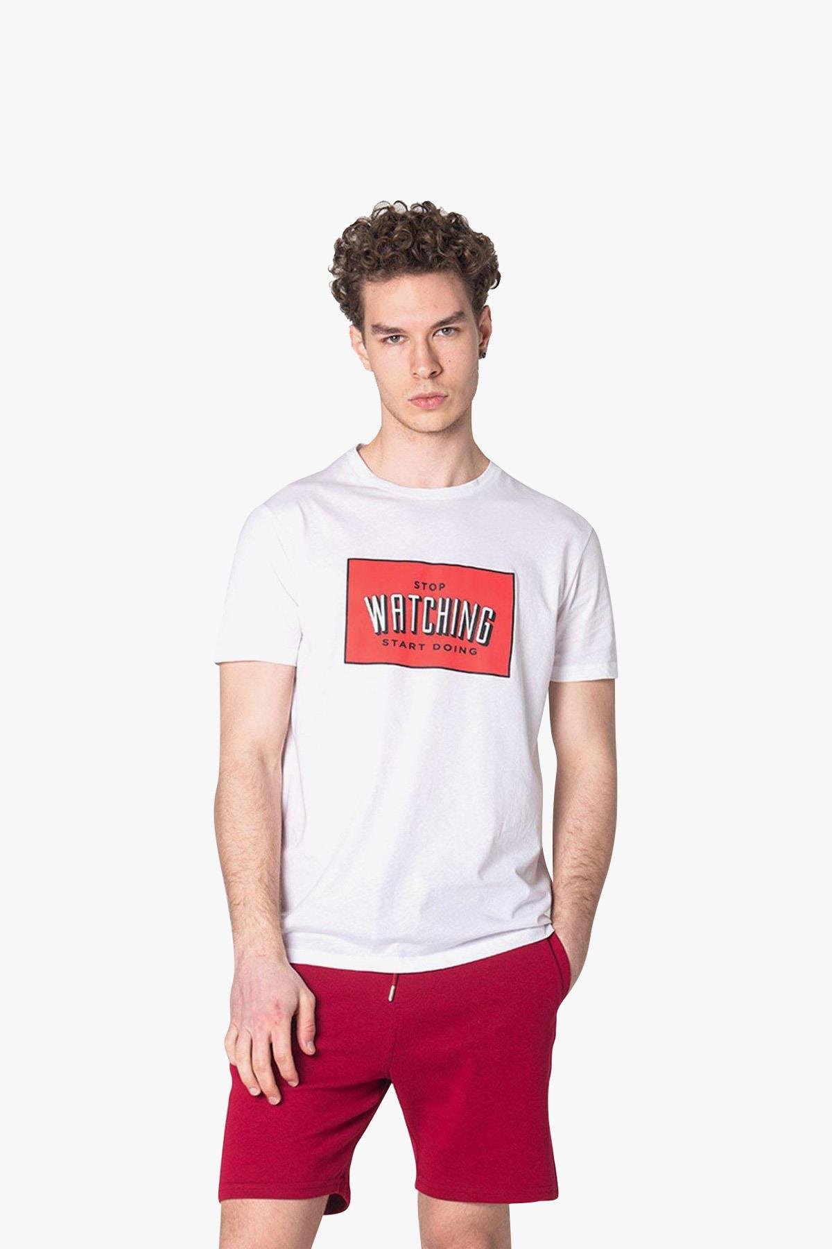 John Frank Watching Cool Beyaz Erkek T-Shirt