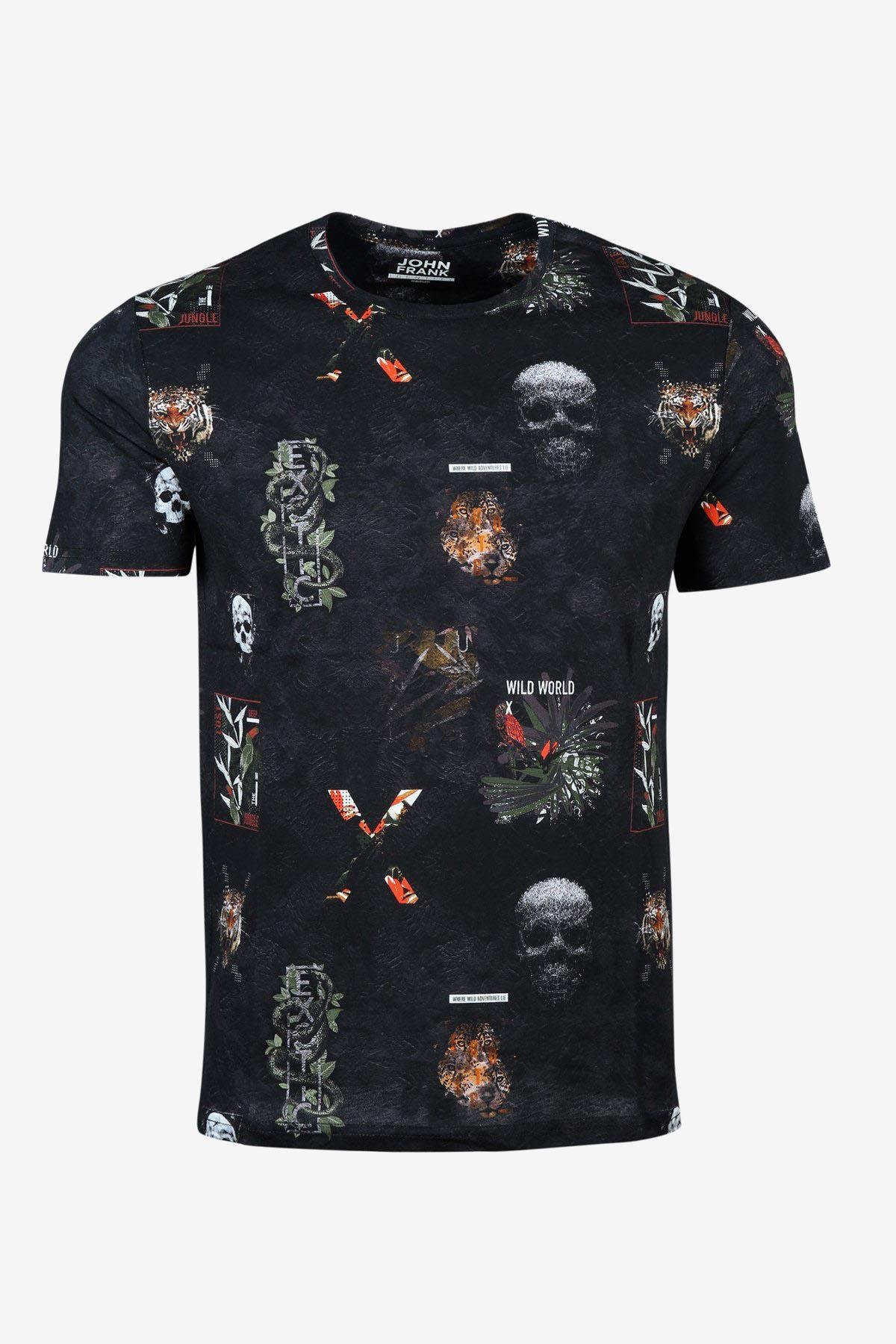John Frank Wıldest Dijital Baskılı Multicolor Erkek T-Shirt