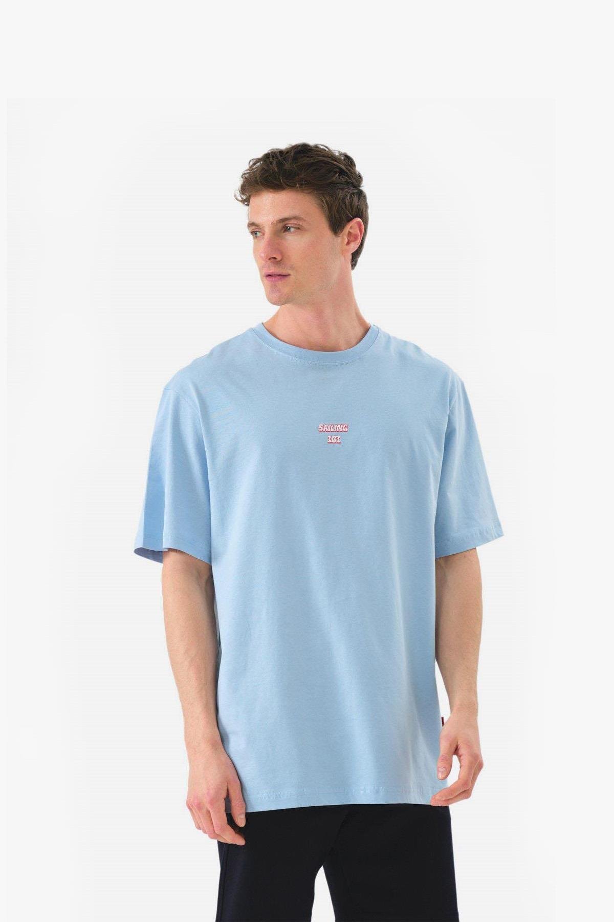 John Frank Wind Oversize Mavi Erkek T-Shirt
