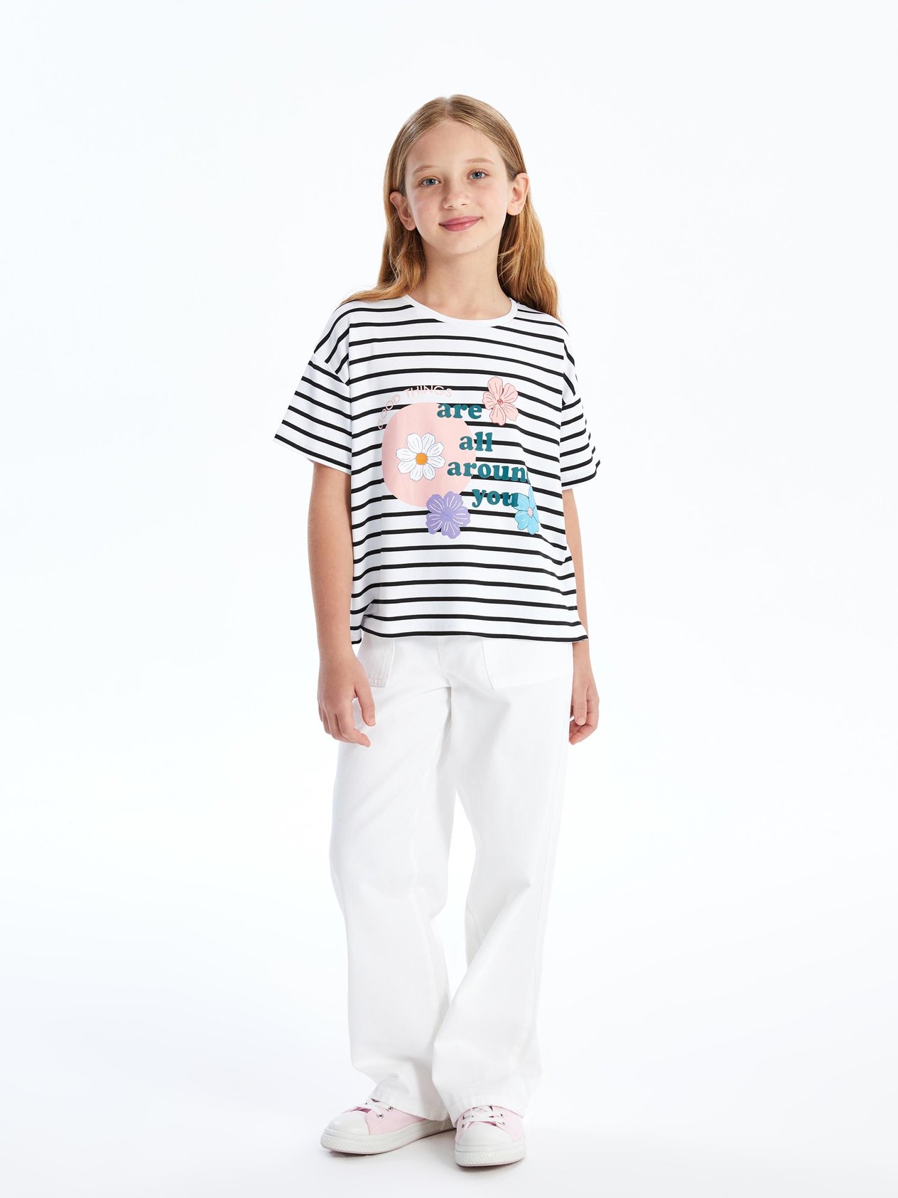 Rio- Örme Baskı Detaylı T-shirt - Çizgili