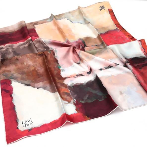 Levidor Açık Kahverengi Twill Saf İpek Eşarp