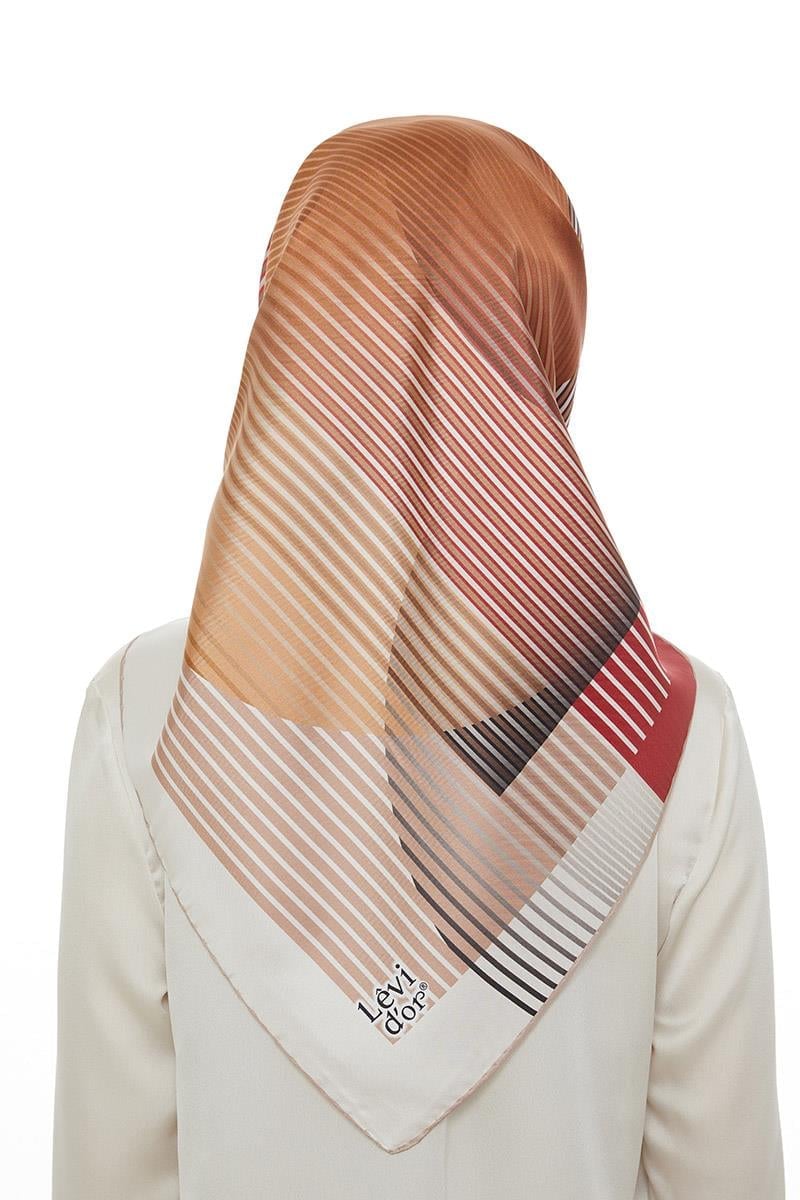 Levidor Kırmızı Twill Saf İpek Eşarp