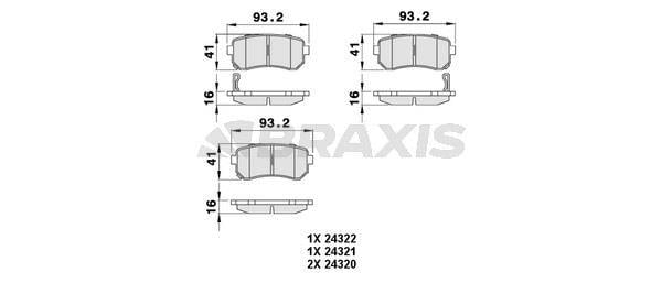 ARKA FREN BALATASI HYUNDAI ACCENT ERA 06-> / I20 08-15 / I30 07-12 / IX20 10-> / IX35 10-> / SONATA 10-14 / KIA CEED 06-12 / CERATO 08-> / RIO 05-> / SPORTAGE 04-11 FWD