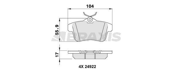 ARKA FREN BALATASI P308 RCZ C4 II DS4 P3008 P5008 P508 1.6GTI / 1.6HDI / 2.0HDI 07 / 10>