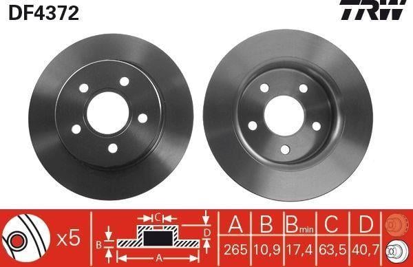 ARKA FREN DISK AYNASI FOCUS II 04> C MAX 07>1.6TI 16V 1.6TDCI 1.8 MAZDA III 03>OLCU (265×11×5 BIJON)