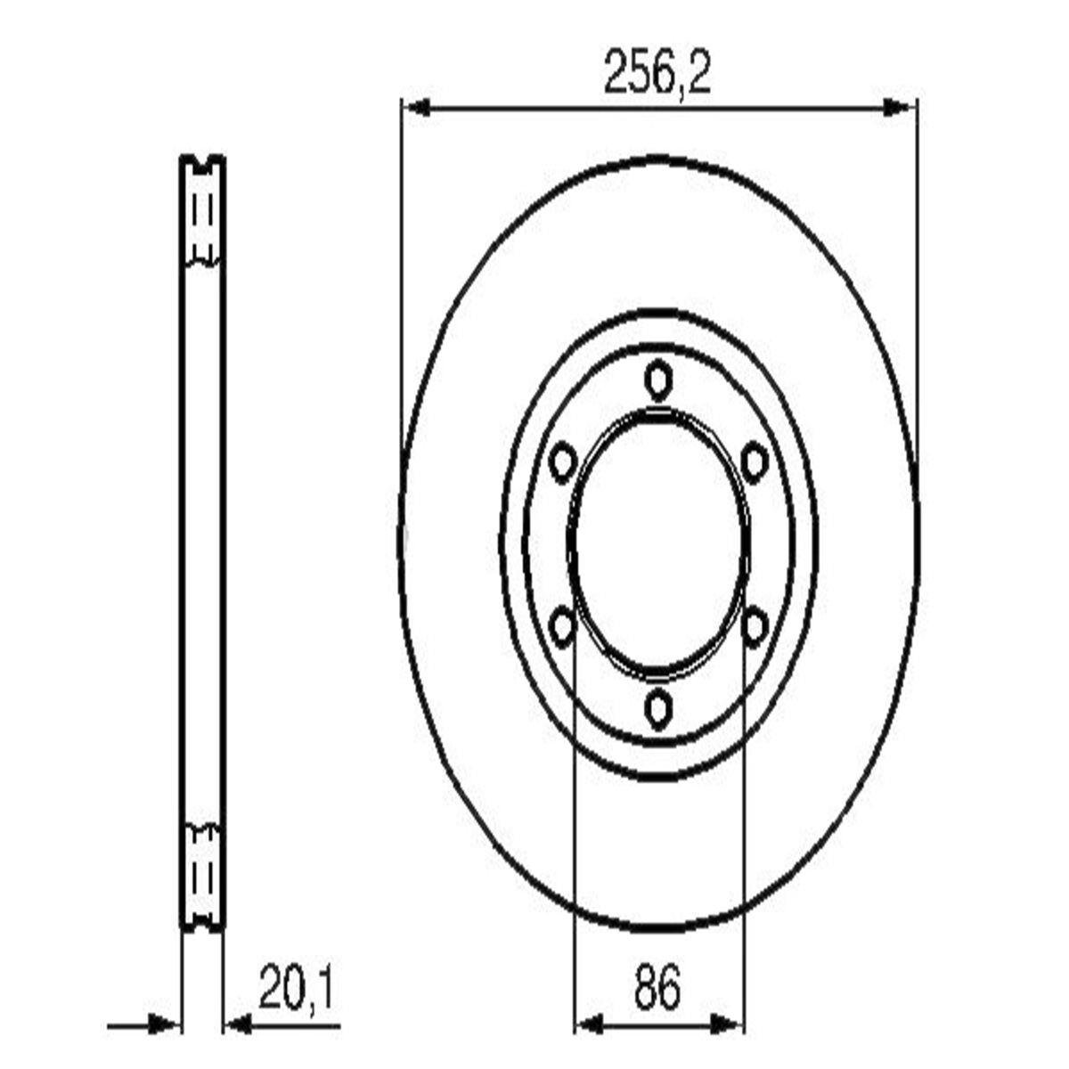 FREN DISK ON HAVA KANALLI 256-6 ( MAZDA: E2200 B2200 90 - 97 / KIA: BESTA 90 - ) 