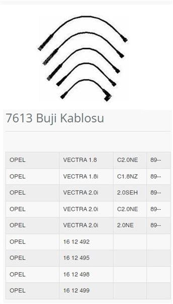 BUJI KABLOSU VECTRA A 1.8 2.0 88>92