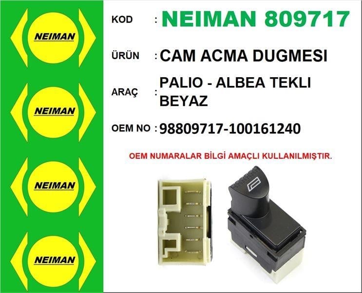 CAM ACMA DUGMESI PALIO - ALBEA TEKLI BEYAZ