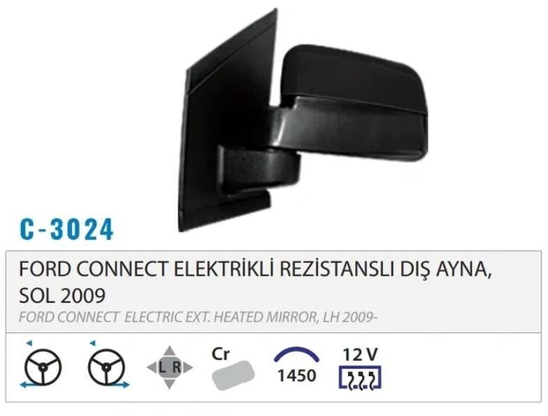 DIŞ DİKİZ AYNASI ELEKTRİKLİ ISITMALI SOL CONNECT 0 9> M003.3024