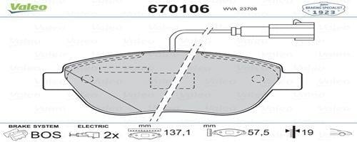 FREN BALATASI ÖN PUNTO EVO 1.3 1.4 1.6D MTJ 09> 500-500C 1.3DMJ 10> GRANDE PUNTO 1.6 DMTJ 09>