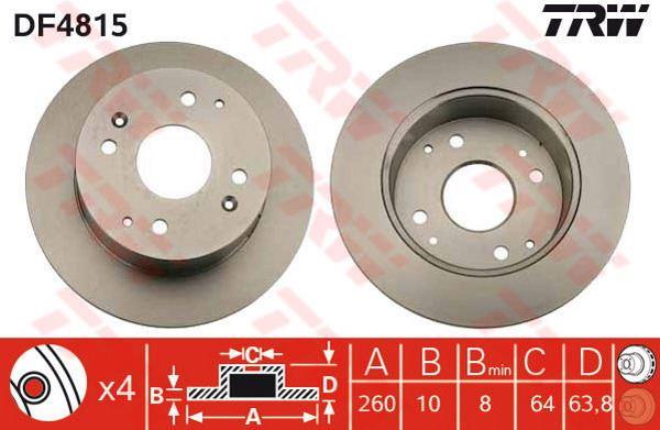 FREN DİSKİ ARKA ACCORD 98>02 DÜZ 260mm