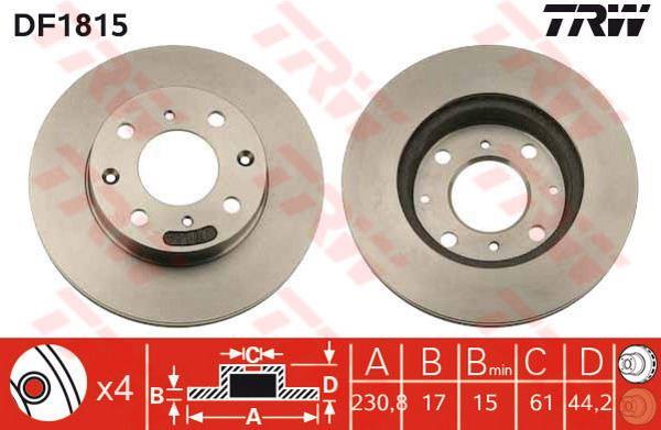FREN DİSKİ ÖN CIVIC 88>00 CRX 83>87 HAVALI 231mm