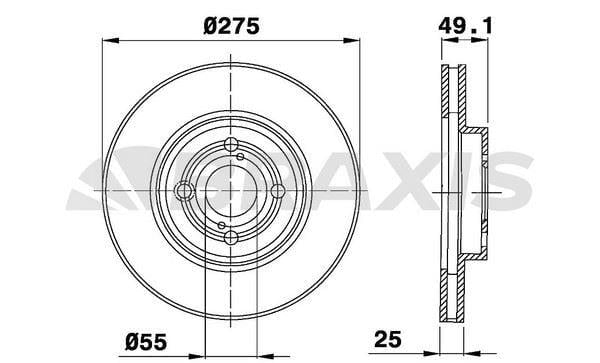 ON FREN DISKI (AYNASI) HAVALI TOYOTA COROLLA 1.4 D4D 2003-2007 (275X4)