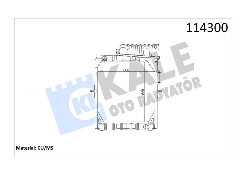 RADYATOR MERCEDES TRUCKS 2521 /1821 KAMYON 2 SIRA PA GB 629×606×47