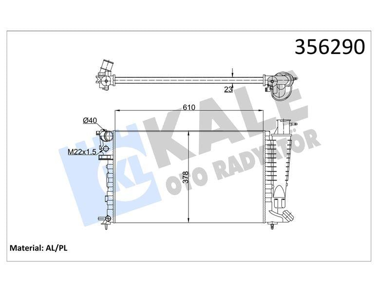 RADYATÖR PEUGEOT 306 93<02 - CITROEN SAXO 1.4 96<0 3 XSARA 97<03 ZX 91<97 1.4 1.6 1.8 (AT/MT) [23MM] AL/MKNK