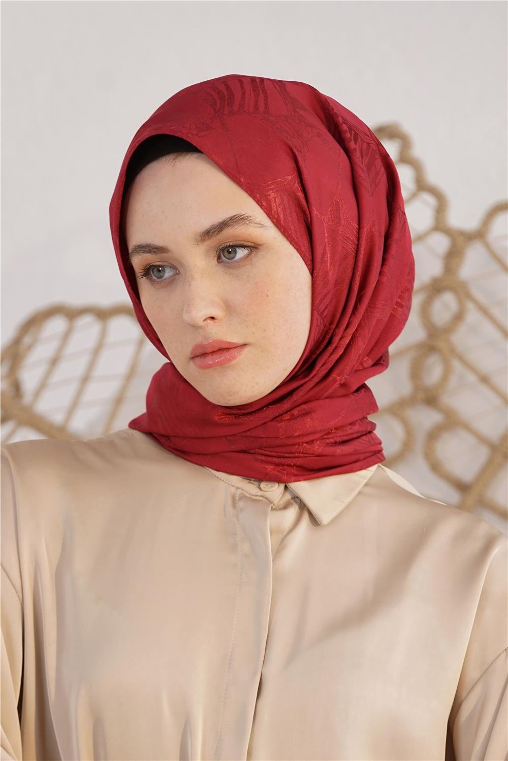 LORYAN FLOŞ JAKAR RETRO BORDO ŞAL
