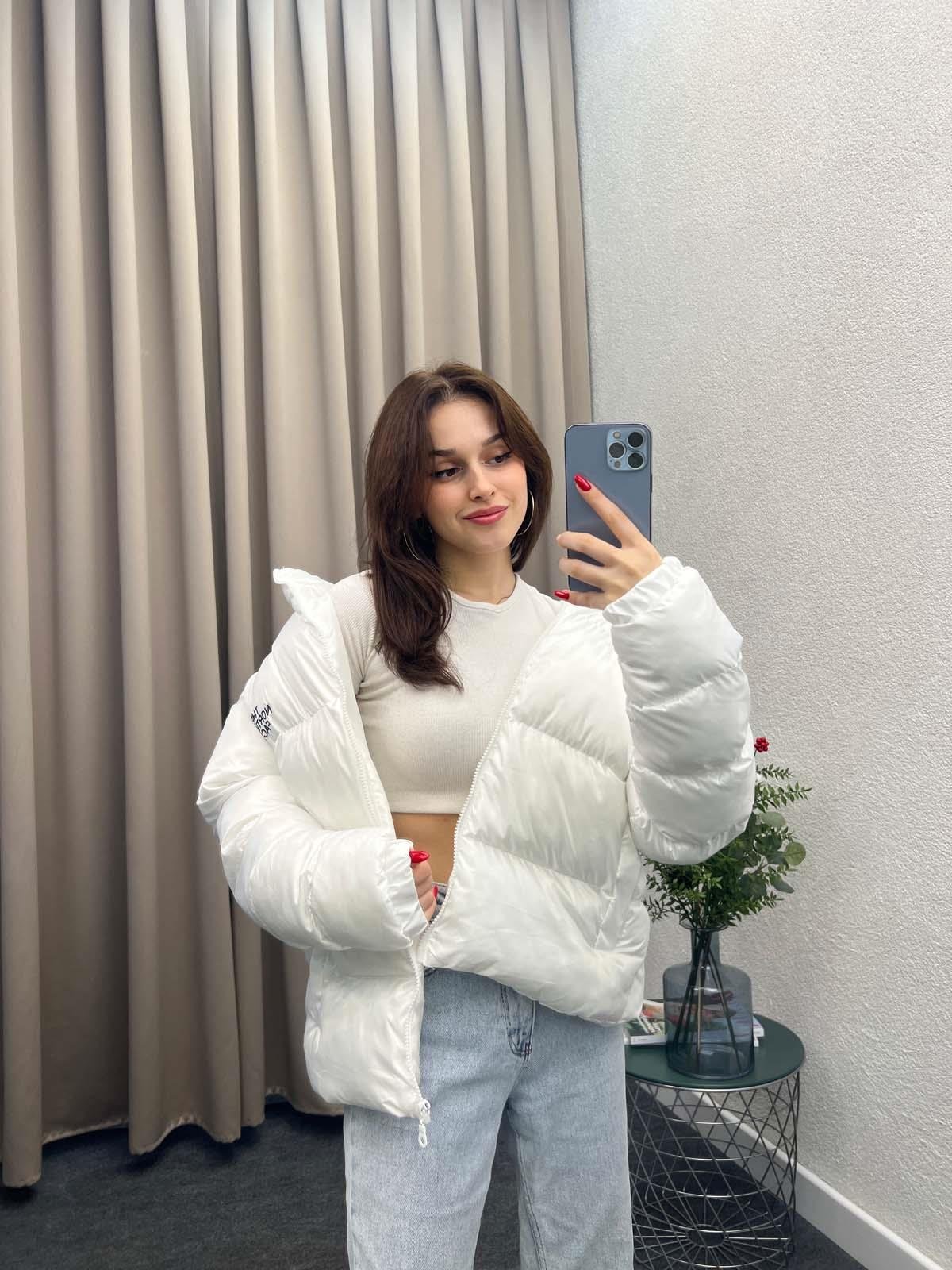 Tnf Beyaz Şişme Mont