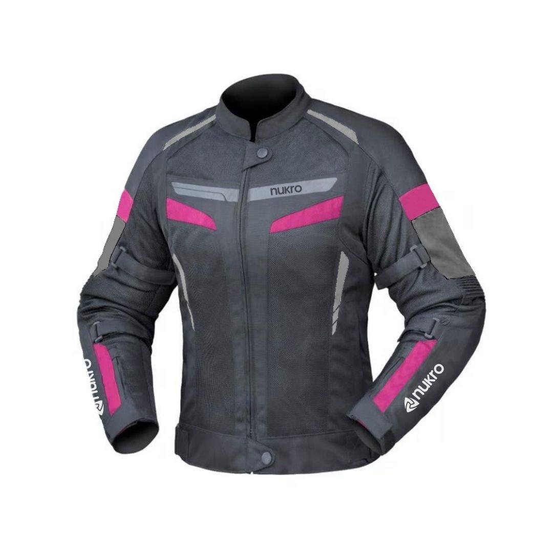 Nukrowear STEALTH PRO Fuşya 4 Mevsim Kadın Motosiklet Ceketi