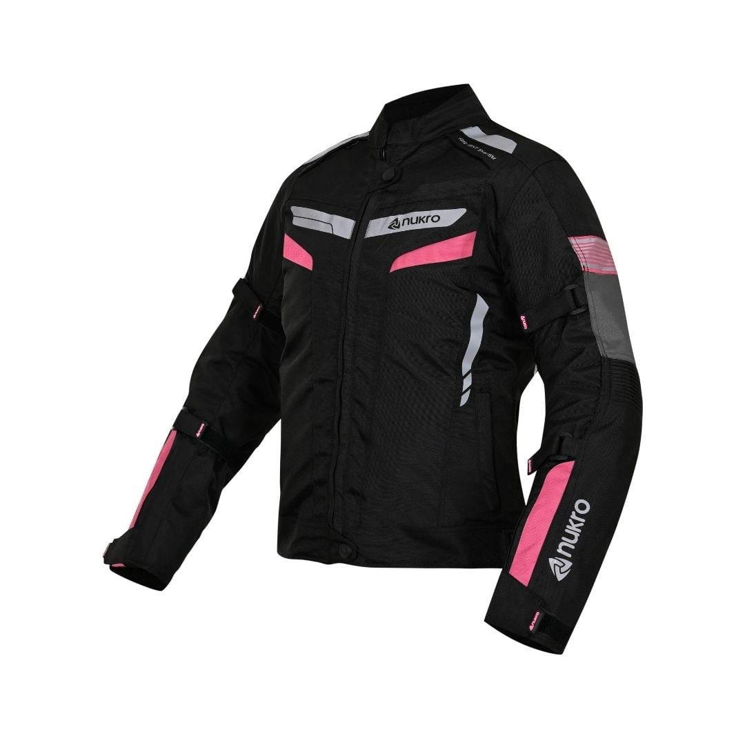 Nukrowear STEALTH PRO Fuşya 4 Mevsim Kadın Motosiklet Ceketi
