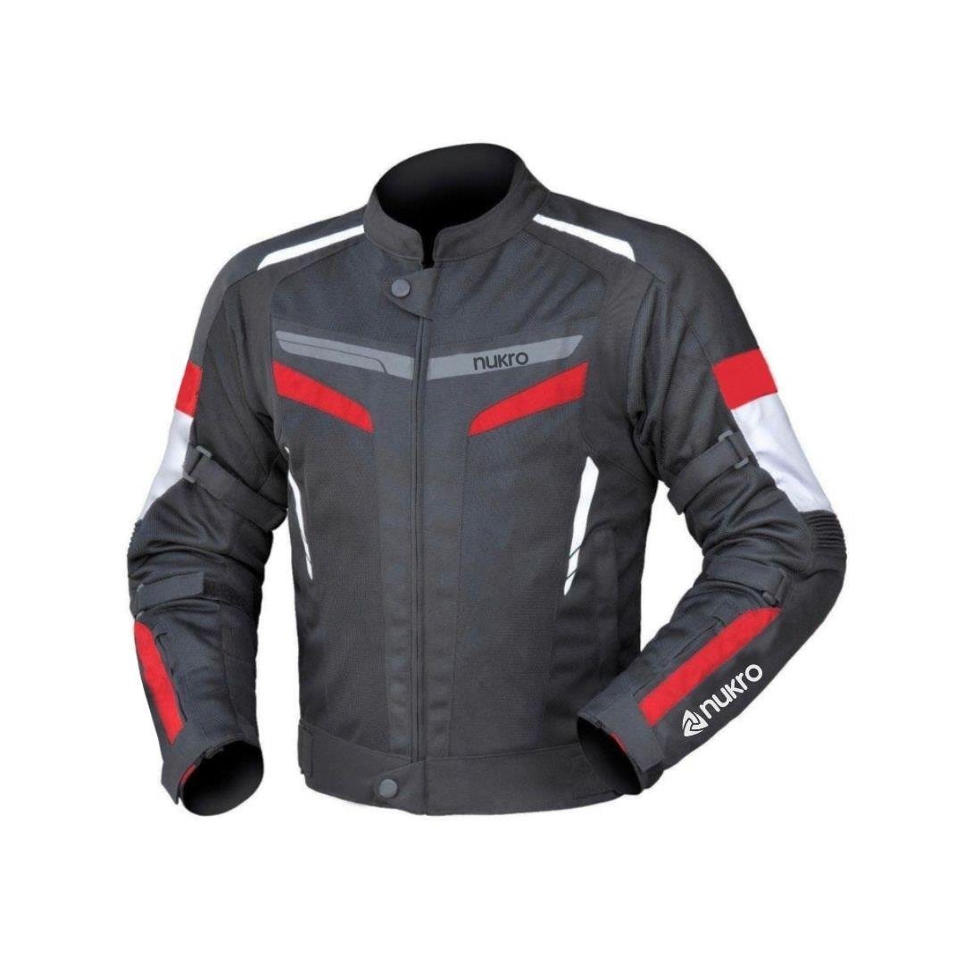 Nukrowear STEALTH PRO Kırmızı 4 Mevsim Erkek Motosiklet Ceketi