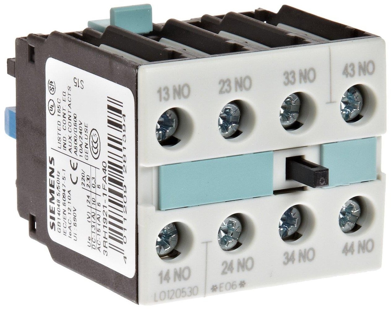 3RH1921-1FA40 4NA Yardımcı Kontak 3RT1 SIRIUS için Boy S0-S12 (üzerine)