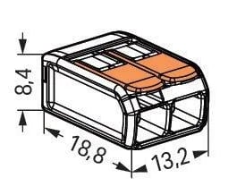 COMPACT Birleştirme Konnektörü; tüm iletken tipleri için; maks. 4 mm²; 2 iletkenli; kollarla; saydam gövde; Ortam sıcaklığı: maks. 85 °C (T85); 4,00 mm²; şeffaf
